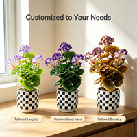 Plantes esthétiques de bureau de qualité commerciale, violettes, haute fidélité, 40 cm, mini-synthétiques pour la verdure de bureau en vrac