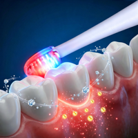 Brosse à dents LED à double lumière bleue et rouge 460nm 660nm, blanchiment des dents et soin des gencives, approuvée par la FDA et la CE, étiquette privée OEM