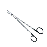 Ciseaux Metzenbaum TC en acier inoxydable à manche noir, à lame courbée et arrondie, pour dissection fine, réutilisables, manuels, pour chirurgie générale