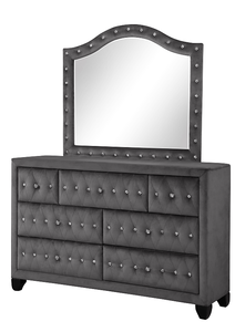 Queen Size 5-Piece Modern Wood Bedroom Set with Adjustable Features <b>Convertible</b> Design Gray Finish - Product Image 6