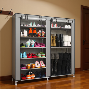 Scarpiera Portatile Grigia a 5 Ripiani, Mobile Contenitore per la Casa, Design Moderno, Arredamento Soggiorno Modello D0100HH2NJU - Product Image 2