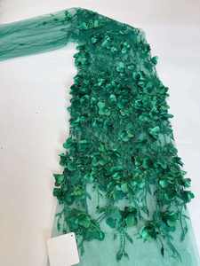 Tissu en dentelle brodée 3D de haute qualité nigériane, dentelle africaine écologique pour robes de soirée et de mariage - Product Image 2