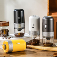 Moulin à café et à épices électrique, mini portable, rechargeable par USB, en plastique, pour la maison, l'extérieur et la voiture