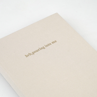 Cuaderno diario de lino y tela de tapa dura con impresión de logotipo personalizado A5 Office Business Brb & Pouring Into Me Journal