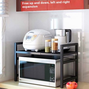 بيع بالجملة عبر الحدود فرن متعدد الوظائف بطبقتين رف تخزين قابل للسير رف ميكروويف أواني طعام للمطبخ المنزلي - Product Image 4