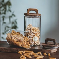 Pot de conservation en verre borosilicate hermétique de qualité alimentaire Aikeyi, couvercle en bois massif, anti-humidité, pour le stockage des épices et des céréales dans la cuisine
