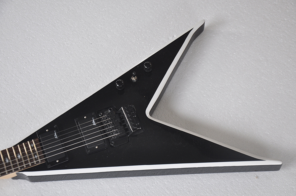 厂家直销-6串黑v型电吉他配白色装订，紫檀指板| Alibaba.com