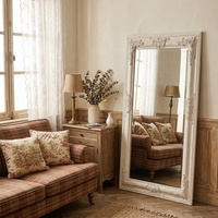 Miroir sur pied personnalisé de style baroque français, grand miroir de maquillage vintage avec cadre en bois pour la décoration intérieure