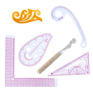 Juego de <span class=keywords><strong>reglas</strong></span> de costura de PVC para Sastre, transparente, profesional, curvas francesas, 7/9 unidades - Product Image 2