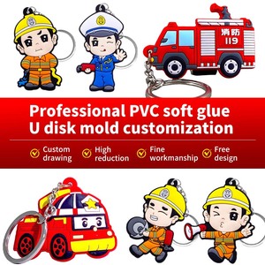 Promotion Cadeau Police Forme Widgets Personnalisé <span class=keywords><strong>Dessin</strong></span> <span class=keywords><strong>Animé</strong></span> CuteKey Anneau 2D En Caoutchouc Porte-clés Accessoire Pendentif Doux Pvc Porte-clés - Product Image 4