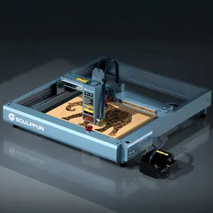 SCULPFUN-Grabador láser de diodo de escritorio CNC, máquina automática de grabado láser de metal con control de ventilador, alta velocidad, 40W,