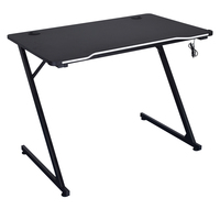 Table de jeu RGB en forme de Z de haute qualité, bureau de jeu pour ordinateur de style course avec porte-gobelet pour PC