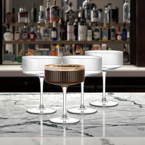 Copas de cóctel de vástago largo acanaladas de plástico para PC de 10oz, copas de vino Martini y Margarita para Bar, fiestas de boda - Product Image 2