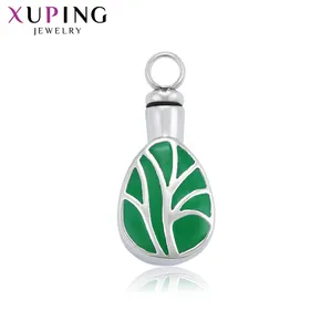 34958 Xuping Sieraden Groothandel Populair Klassiek Eenvoudig Cadeau De Kofferbak Groene Dikke Ovale Roestvrijstalen Hanger