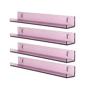 Mensola da <span class=keywords><strong>esposizione</strong></span> in acrilico smerigliato trasparente per bagno galleggiante con montaggio a parete - Product Image 2