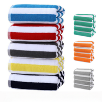 Cotton Terry Jacquard Printed Quick-Dry Oversized Striped Beach Towels for Pool Bath Sports Use-Custom Print Adult Summer Towels