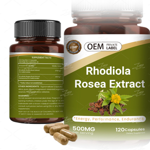 OEM Label pribadi Natural suplemen 500mg <span class=keywords><strong>Rhodiola</strong></span> <span class=keywords><strong>Rosea</strong></span> ekstrak kapsul dengan 3% Salidrosides 1% Rosavins - Product Image 2