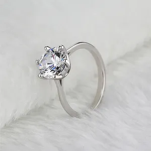 Mascotte Groothandel 2022 Moissanite 1ct Engagement Diamond In Vrouw Ring 925 Sterling Zilveren Sieraden