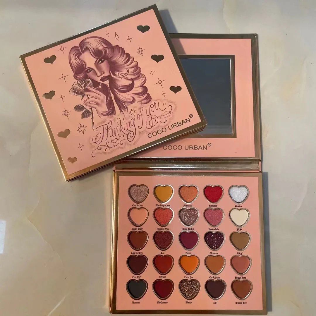 Горячая Распродажа, высокое качество, 25 цветов, в форме сердца, жемчужные бусины, матовая пудра, тени для век, палитра