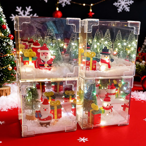 High Innovation Christmas Night Light Cube DIY Kit With Santa Snowman Battery Powered Decor For Kids And Gifts - Product Image 1