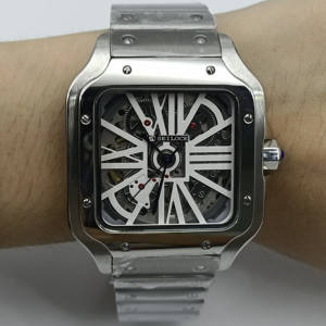 Montre mécanique NH70, cadran creux de 38 mm, bracelet en acier inoxydable, montre de sport étanche - Product Image 3