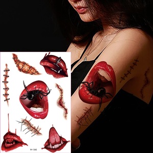 Autocollants de <span class=keywords><strong>tatouage</strong></span> temporaire réalistes pour le corps et le visage, imperméables, pour Halloween et le plaisir du Poisson d'avril - Product Image 6