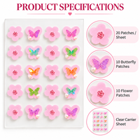 Plester Jerawat Hidrokoloid Motif Bunga Kupu-kupu Warna Pink Stiker Perawatan Kulit