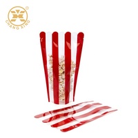 Sac d'emballage pour popcorn en plastique transparent en forme de cône triangulaire imprimé sur mesure