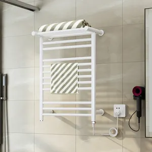 Banyo beyaz elektrikli havlu ısıtıcı duvara monte elektrikli havlu radyatör