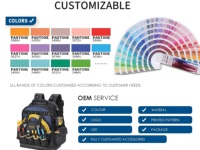 Sac à outils souple en tissu nylon imperméable avec fond rigide antichoc, étui à lunettes, sac à dos structuré à fond rigide