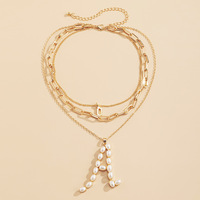 Collier à chaîne cubaine tendance Zooying 2021 avec pendentif initial en perle pour femmes