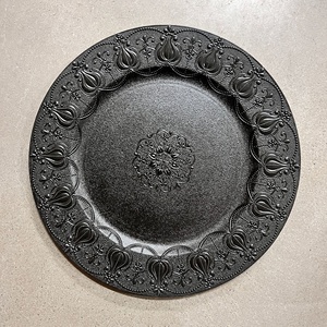 4 Couleurs Placage 13Inch Luxury Premium Thick Reusable Royal Texture Banquet Décoratif pour Table à manger Home Charger Plates - Product Image 4