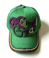 Casquette de baseball en PVC à 6 panneaux avec motif lettres en strass pour fête de carnaval, impression numérique, plusieurs couleurs, chapeaux de festival, vente en gros