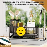 Support de lavabo en forme de visage souriant, porte-brosse amovible, porte-éponge, essentiels et gadgets de cuisine pour évier