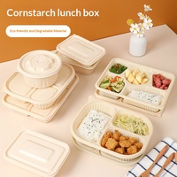 Groothandel afhaalbare biologisch afbreekbare fastfoodverpakkingen, wegwerp clamshell doosjes van bagasse papier, suikerriet voedselcontainers