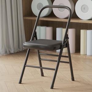 Silla de Yoga Plegable con Marco Metálico Negro para Uso Doméstico y en Oficinas Públicas - Product Image 1