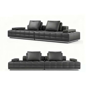 High End Italian Minottii Lawrence Genuine Leather Upholstered Modular Sectional <b>Sofa</b> Modern Design Villa Big Size Sitting Room - Product Image 6