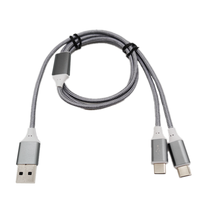 Cable USB A/C Multifuncional de Carga Rápida 3A 2.1A, Cable de Teléfono de Nailon TPE 3 en 1 con Conector Micro USB C, Blindaje Trenzado, Cobre Estañado
