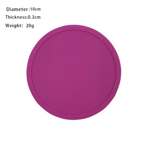 Sous-verres en silicone ronds de 10 cm avec logo personnalisé, imperméables, résistants à la chaleur, durables, pour la maison - Product Image 2