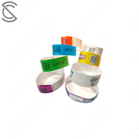 Bracelet en papier imprimable jet d'encre étanche avec puce RFID NFC F08 13,56 MHz, prix usine, personnalisable pour événements de paiement, recyclable