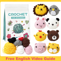 Kit de crochet Poupée Poulet Couineuse, Cadeau artisanal DIY anti-stress à presser, Décoration de bureau faite main, Cadeau anti-anxiété