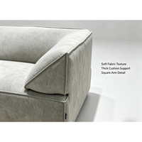 Canapé modulaire en tissu gris clair en forme de L, meubles de salon, coussins amovibles, profil bas, sièges larges et confortables