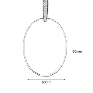 Latest Oval Blank Hanging Christmas Pendants Outdoor Christmas Decoration Clear Sublimation <b>Crystal</b> Glass <b>Ornaments</b> - Product Image 5
