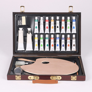 Ensemble de <span class=keywords><strong>peinture</strong></span> à l'huile par aquarelle professionnelle, boîte d'artiste en bois de haute qualité, 29 pièces - Product Image 4