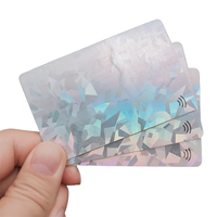 Kartu Hadiah Natal Encode kata Anda untuk chip Hologram permanen kartu pelangi NFC kartu Matte Glossy