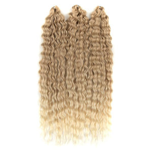 Sharopul Synthetic Hair Light <strong>Pink</strong> Deep Wave Wavy <strong>Braids</strong> for Women Ariel Curl Crochet Hair Extensions 24 Inch Various Colors - Product Image 4