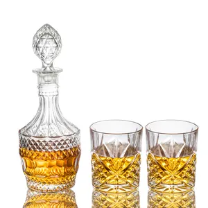 Round Shape Glass Wholesale Vodka 750ml Whiskey Decanter Bottles