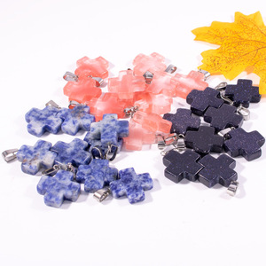 후이잉 십자가 천연 크레이지 아게이트 펜던트 여름 선물용 참 장식 도매 쥬얼리 - Product Image 6