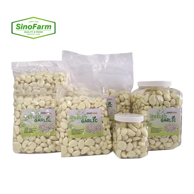 Vaccum Packed Peeled Garlic Cloves 0.5LB 5LB bag package bagged in bags China garlic wholesaler