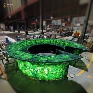 Yushi Backlit màu xanh lá cây mã não nhà bếp Countertop Bàn cà phê đá bán quý - Product Image 6